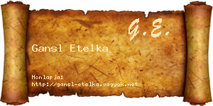 Gansl Etelka névjegykártya